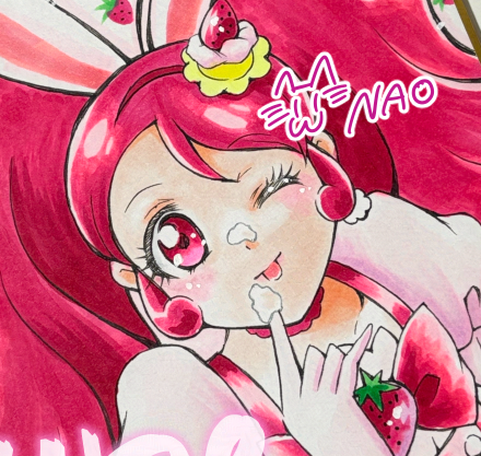 キュアホイップの色紙の一部。大きな画像はクロスフォリオのリンクが下にあります。